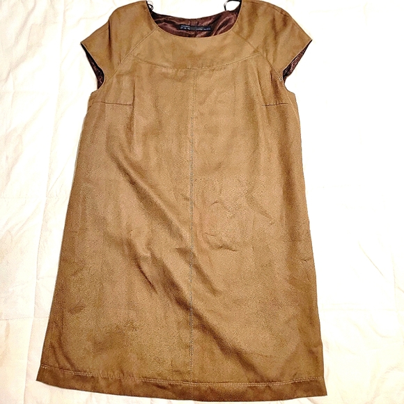 Zara Basic women's brown tunic knee length dress size large - Picture 9 of 9